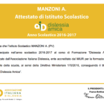 Certificazione I.C. “A. Manzoni” DISLESSIA AMICA a.s. 2016/2017